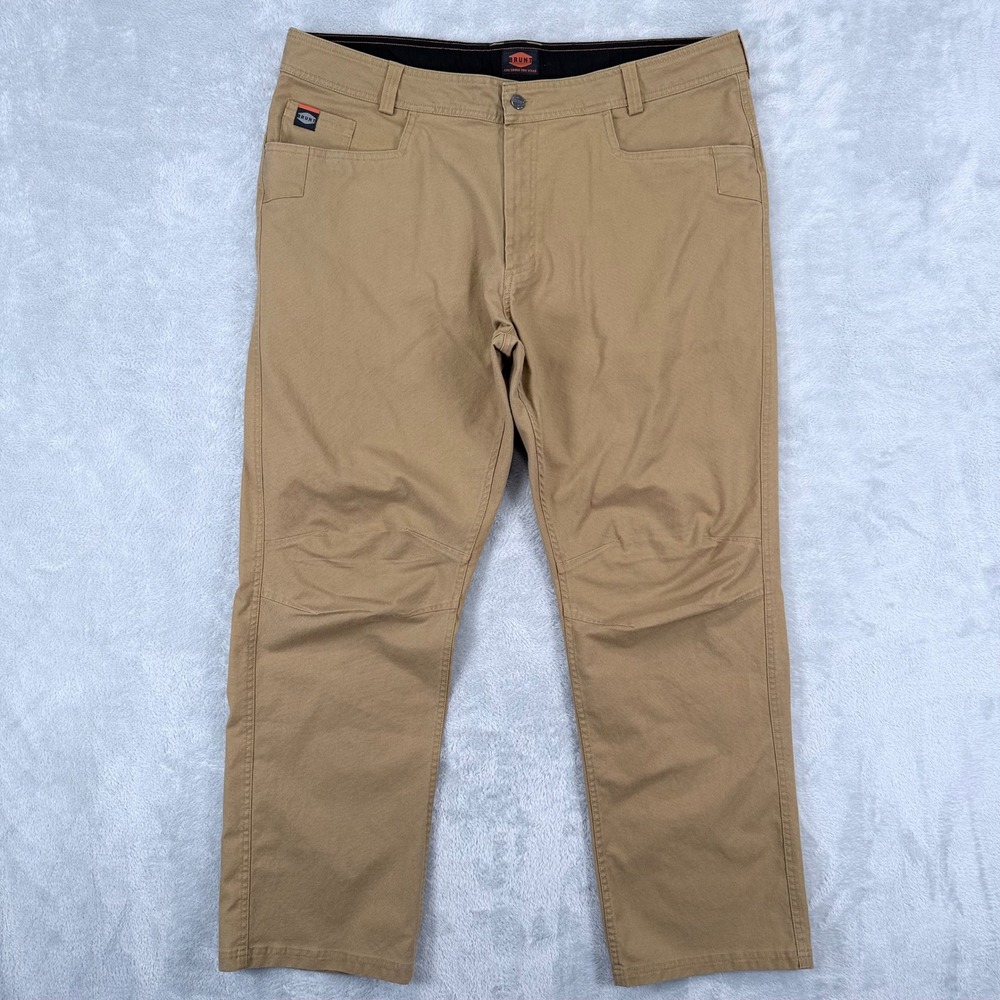 Brunt Work Pants Mens 42x31 Tan Canvas Stretch Utility Rugged Straight Leg
